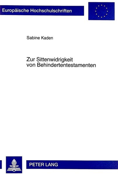 Produktbild: Zur Sittenwidrigkeit von Behindertentestamenten