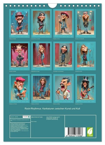 Produktbild: Rock-Rhythmus. Karikaturen zwischen Kunst und Kult (Wandkalender 2027 DIN A4 hoch), CALVENDO Monatskalender