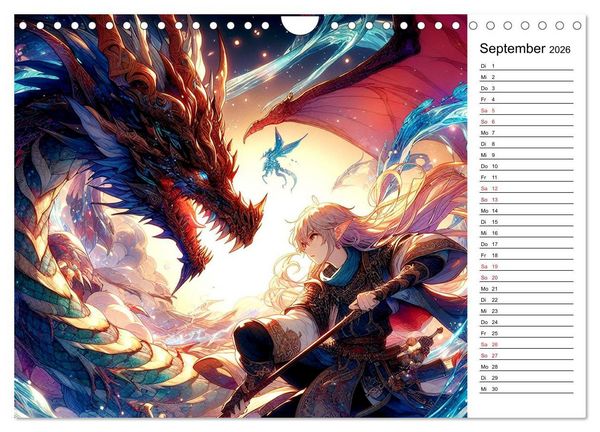 Produktbild: Bezaubernde Manga Elfen (Wandkalender 2026 DIN A4 quer), CALVENDO Monatskalender