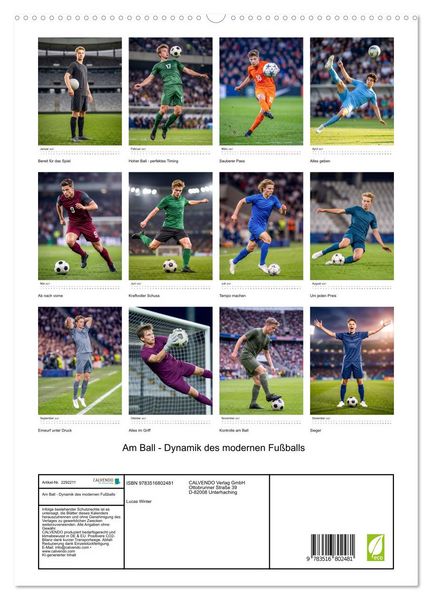 Produktbild: Am Ball - Dynamik des modernen Fu&szlig;balls (hochwertiger Premium Wandkalender 2027 DIN A2 hoch), Kunstdruck in Hochglanz