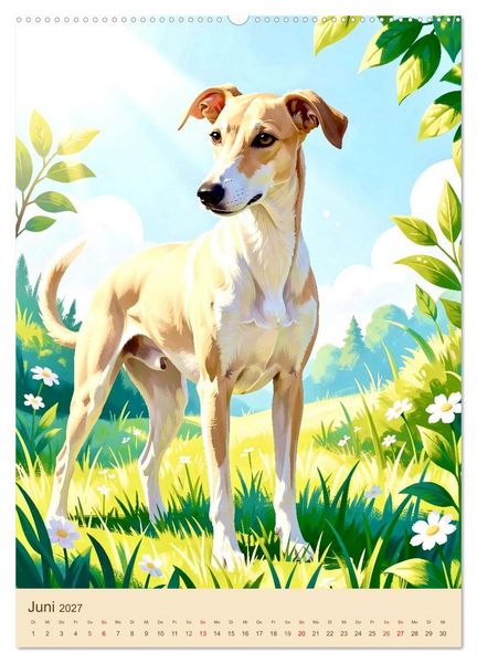 Produktbild: Der Whippet. Malerische Portr&auml;ts (hochwertiger Premium Wandkalender 2027 DIN A2 hoch), Kunstdruck in Hochglanz