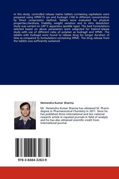Produktbild: Formulation and Evaluation of Cephalexin Extended Release Tablet