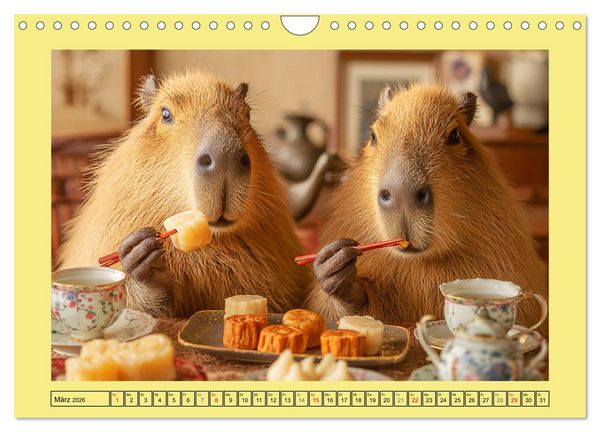 Produktbild: Capybaras on Tour. Wasserschweine als Weltenbummler (Wandkalender 2026 DIN A4 quer), CALVENDO Monatskalender