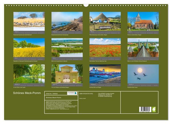 Produktbild: Sch&ouml;nes Meck-Pomm (Wandkalender 2026 DIN A2 quer), CALVENDO Monatskalender