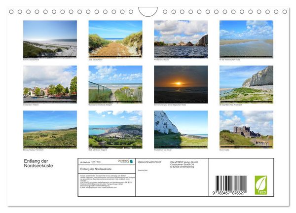 Produktbild: Entlang der Nordseek&uuml;ste (Wandkalender 2026 DIN A4 quer), CALVENDO Monatskalender