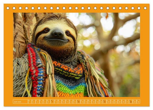 Produktbild: Supermodel Faultier. Professionelles Fotoshooting im Urwald (Tischkalender 2026 DIN A5 quer), CALVENDO Monatskalender