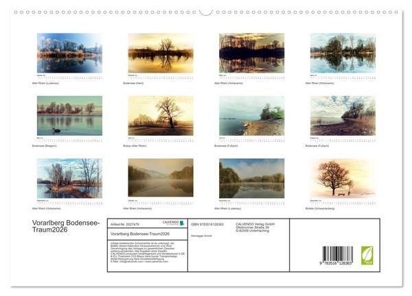 Produktbild: Vorarlberg Bodensee-Traum2026 (hochwertiger Premium Wandkalender 2026 DIN A2 quer), Kunstdruck in Hochglanz