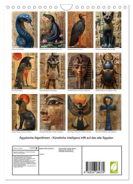 Produktbild: &Auml;gyptische Algorithmen - K&uuml;nstliche Intelligenz trifft auf das alte &Auml;gypten (Wandkalender 2026 DIN A4 hoch), CALVENDO Monatskalender