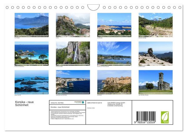 Produktbild: Korsika - raue Sch&ouml;nheit (Wandkalender 2026 DIN A4 quer), CALVENDO Monatskalender