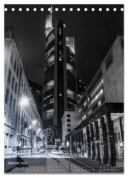 Produktbild: Frankfurt monochrom (Tischkalender 2026 DIN A5 hoch), CALVENDO Monatskalender