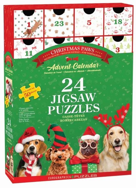 Produktbild: Puzzle Adventskalender - 1200 Teile Christmas Paws