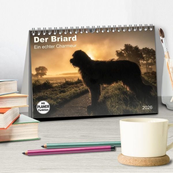 Produktbild: Der Briard 2026 - Ein echter Charmeur (Tischkalender 2026 DIN A5 quer), CALVENDO Monatskalender
