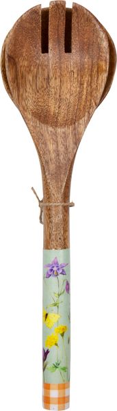 Set Von 2 Salatbesteck Aus Mangoholz - Gelb & Natur