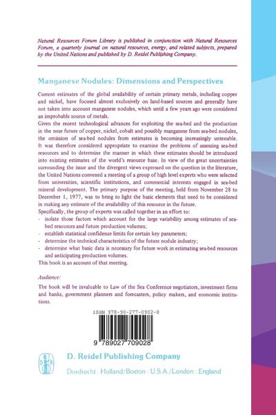 Produktbild: Manganese Nodules: Dimensions and Perspectives