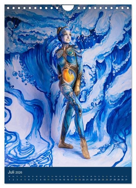 Produktbild: Bodypainting Adventures - Farbe auf nackter Haut (Wandkalender 2026 DIN A4 hoch), CALVENDO Monatskalender