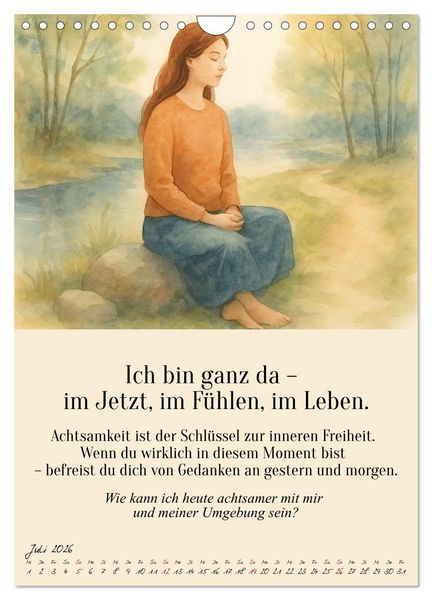 Produktbild: 12 Schl&uuml;ssel zur inneren Freiheit - Ein Jahr f&uuml;r dein inneres Zuhause &ndash; liebevoll, mutig, echt. (Wandkalender 2026 DIN A4 hoch), CALVENDO Monatskalender