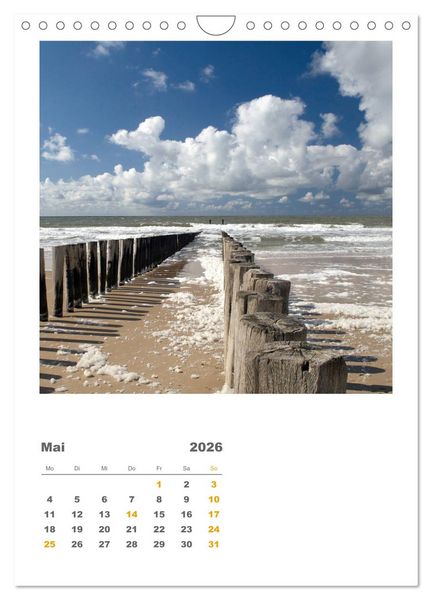 Produktbild: Hollands Strandparadies Zeeland (Wandkalender 2026 DIN A4 hoch), CALVENDO Monatskalender