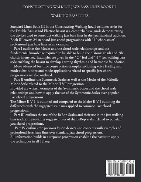 Produktbild: Constructing Walking Jazz Bass Lines Book III - Walking Bass Lines - Standard Lines