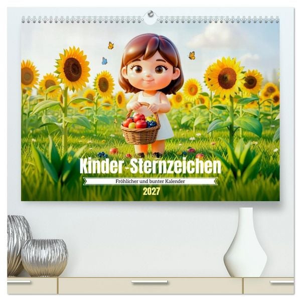 Kinder‐Sternzeichen - Fröhlicher und bunter Kalender (hochwertiger Premium Wandkalender 2027 DIN A2 quer), Kunstdruck in Hochglanz