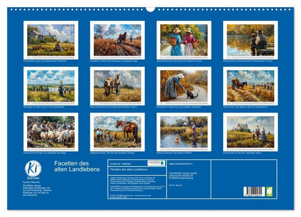 Produktbild: Facetten des alten Landlebens (Wandkalender 2026 DIN A2 quer), CALVENDO Monatskalender