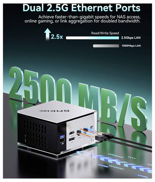 Produktbild: GMKtec Mini PC Nucbox M8 AMD Ryzen 5 Pro 6650H 4.5 GHz 16 GB RAM 512 GB SSD AMD Radeon&trade; 660M Win 11 Pro M8