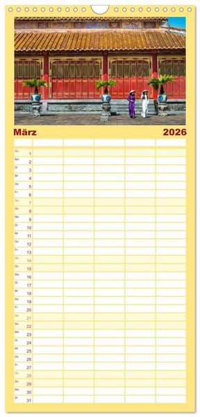 Produktbild: Familienplaner 2026 - Asien - Kontinent der Farben mit 5 Spalten (Wandkalender, 21 x 45 cm) CALVENDO