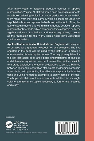 Produktbild: Applied Mathematics for Scientists and Engineers