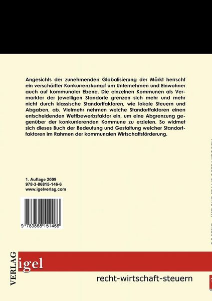 Produktbild: Weiche Standortfaktoren als Angelegenheit der kommunalen Wirtschaftsf&ouml;rderung