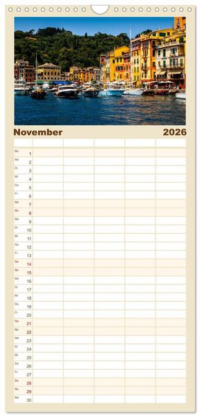 Produktbild: Familienplaner 2026 - Bella Italia. Farben des S&uuml;dens mit 5 Spalten (Wandkalender, 21 x 45 cm) CALVENDO