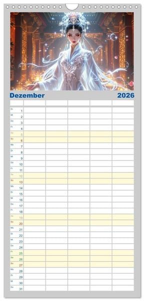 Produktbild: Familienplaner 2026 - Fantasie Asia-Girls mit 5 Spalten (Wandkalender, 21 x 45 cm) CALVENDO