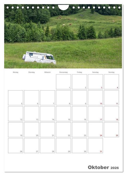 Produktbild: Wohnmobil Jahresplaner (Wandkalender 2026 DIN A4 hoch), CALVENDO Monatskalender