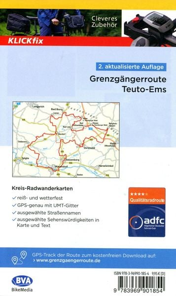 Produktbild: BVA Radwanderkarte Grenzg&auml;ngerroute Teuto-Ems 1:50.000