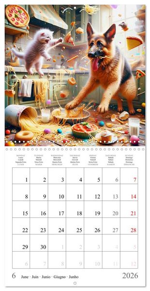 Produktbild: Des amis inhabituels (Calendrier mural carr&eacute; 2026 30x30 cm) Calendrier double avec une page pour vos prises de notes