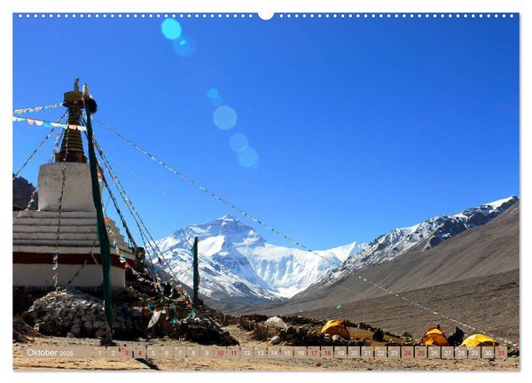 Produktbild: Tsch&ouml;rten, Architektur des Himalaya (hochwertiger Premium Wandkalender 2026 DIN A2 quer), Kunstdruck in Hochglanz