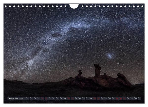 Produktbild: Atacama: Karge W&uuml;ste, m&auml;chtige Vulkane und farbenpr&auml;chtige Lagunen (Wandkalender 2026 DIN A4 quer), CALVENDO Monatskalender