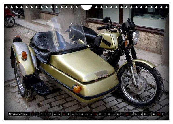 Produktbild: Motorrad-Gespanne in Kuba (Wandkalender 2026 DIN A4 quer), CALVENDO Monatskalender