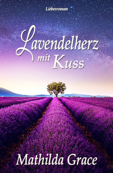 Lavendelherz mit Kuss