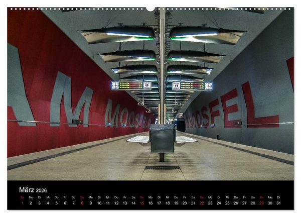 Produktbild: U-Bahn in M&uuml;nchen (hochwertiger Premium Wandkalender 2026 DIN A2 quer), Kunstdruck in Hochglanz