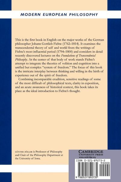 Produktbild: Fichte's Transcendental Philosophy