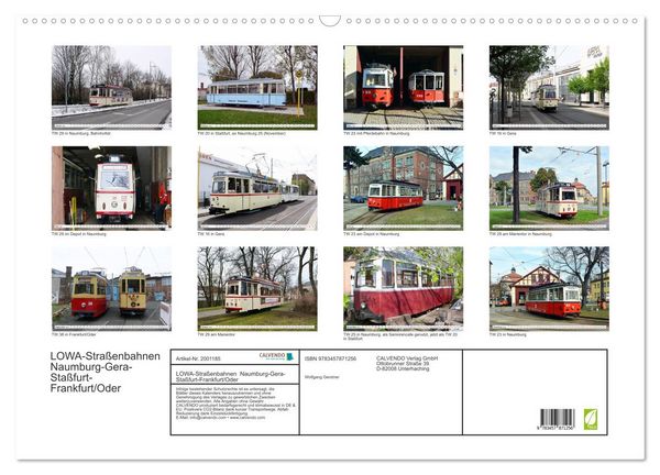 Produktbild: LOWA-Stra&szlig;enbahnen Naumburg-Gera-Sta&szlig;furt-Frankfurt/Oder (Wandkalender 2026 DIN A2 quer), CALVENDO Monatskalender