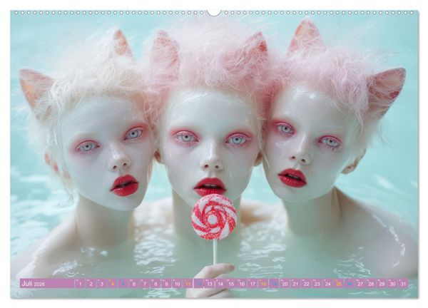 Produktbild: Albino Frauen - Kunstvolle Werke (Wandkalender 2026 DIN A2 quer), CALVENDO Monatskalender