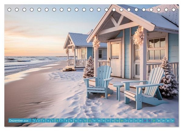 Produktbild: Wundersch&ouml;ne Strandh&auml;user (Tischkalender 2026 DIN A5 quer), CALVENDO Monatskalender