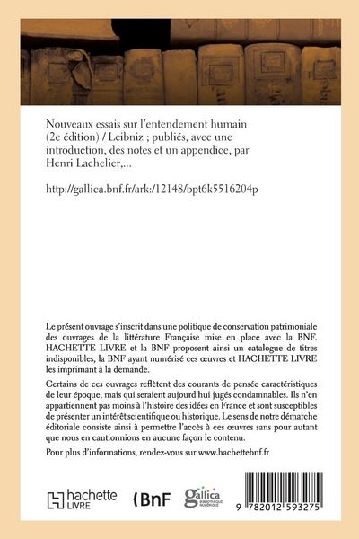 Produktbild: Nouveaux Essais Sur l'Entendement Humain (2e &Eacute;dition) (&Eacute;d.1898)