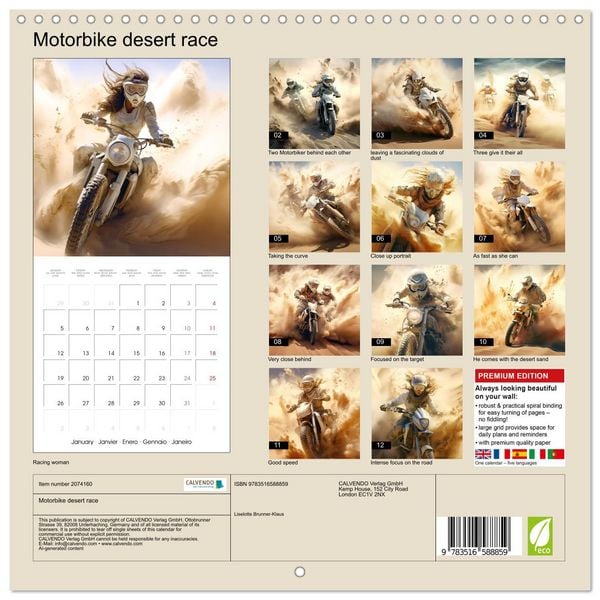 Produktbild: Motorbike desert race (Wall Calendar 2026 12 &times; 12 Inch) CALVENDO 12 Month Wall Calendar
