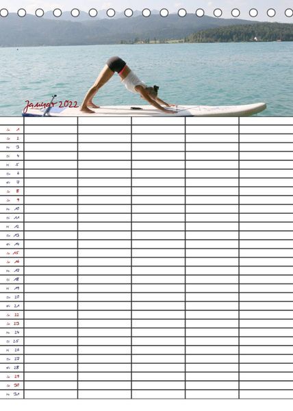 Produktbild: Faszination Yoga - SUP (Familienplaner 5 spaltig) (Tischkalender 2022 DIN A5 hoch)