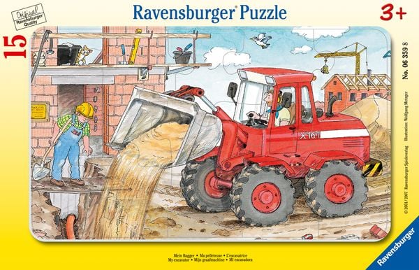 Rahmenpuzzle Ravensburger Mein Bagger 15 Teile
