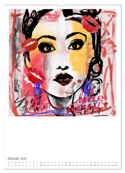 Produktbild: POP UP GIRLS Art Portr&auml;ts by Ulrike Langen (hochwertiger Premium Wandkalender 2026 DIN A2 hoch), Kunstdruck in Hochglanz