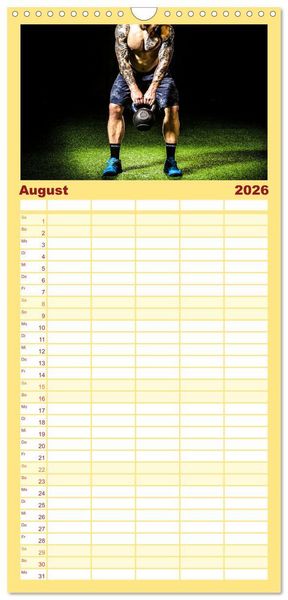 Produktbild: Familienplaner 2026 - Kraftsport mit 5 Spalten (Wandkalender, 21 x 45 cm) CALVENDO
