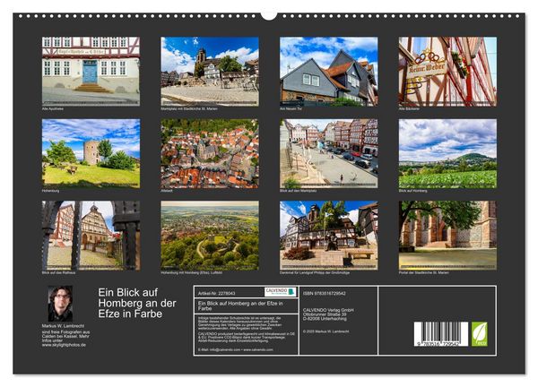 Produktbild: Ein Blick auf Homberg an der Efze in Farbe (hochwertiger Premium Wandkalender 2026 DIN A2 quer), Kunstdruck in Hochglanz