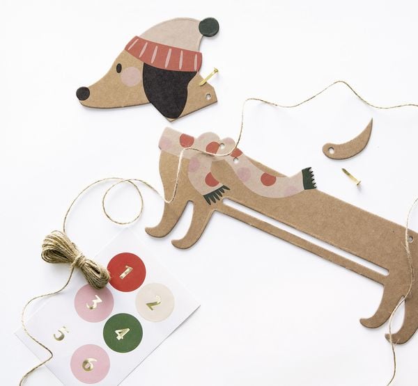 Produktbild: Folia Adventskalender SAUSAGE DOG, 54-teilig